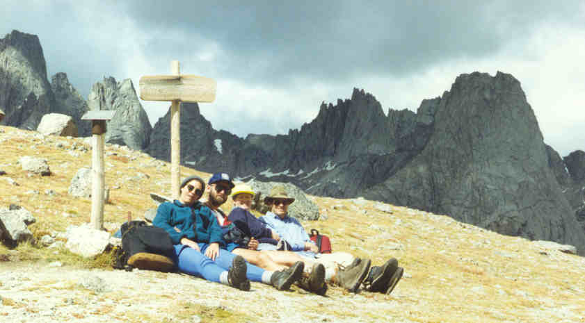 [Nancy, Reuben, Kathy, David in Wind River Range]